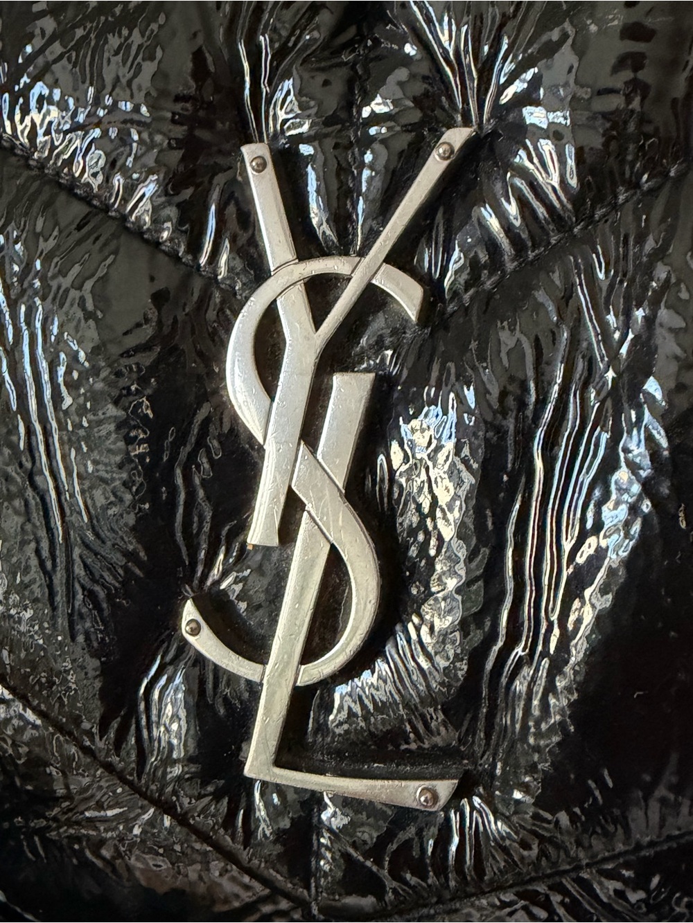 Saint Laurent YSL Medium Loulou Puffer Patent Lambskin Black Silver - Picture 11 of 16